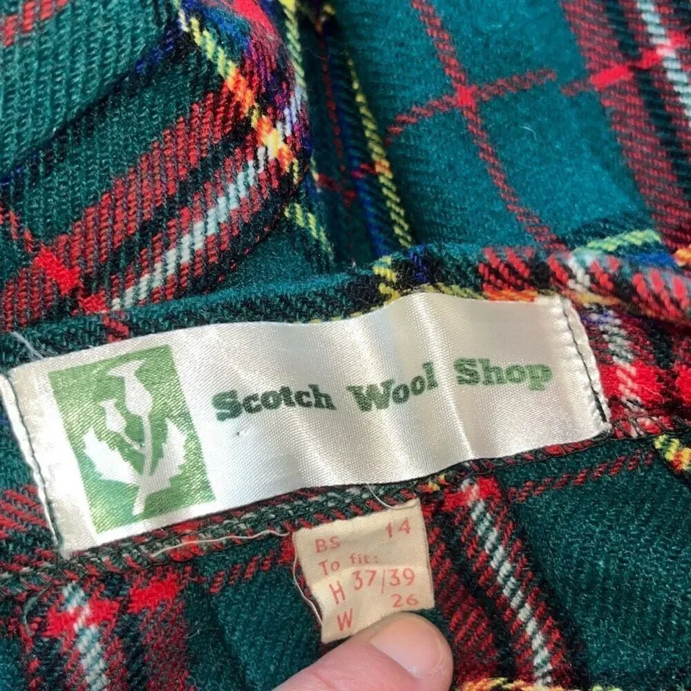 Vintage THE SCOTCH HOUSE Made In Scotland Pure Wool Kilt Skirt Tartan Womens 26